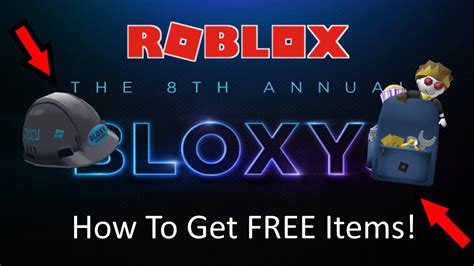 How To Get All Free Rewards From The Roblox Bloxy Awards Youtube