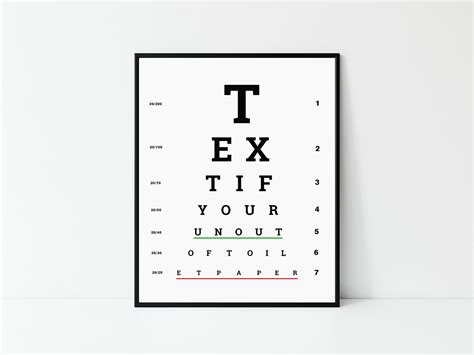 Personalized Snellen Eye Chart Funny Bathroom Decor Bathroom Etsy