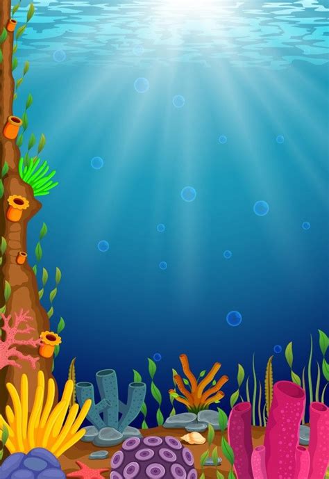 Premium Vector Underwater Scene With Tropical Coral Reef Under The