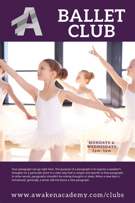 School Ballet Club Poster Template Mycreativeshop
