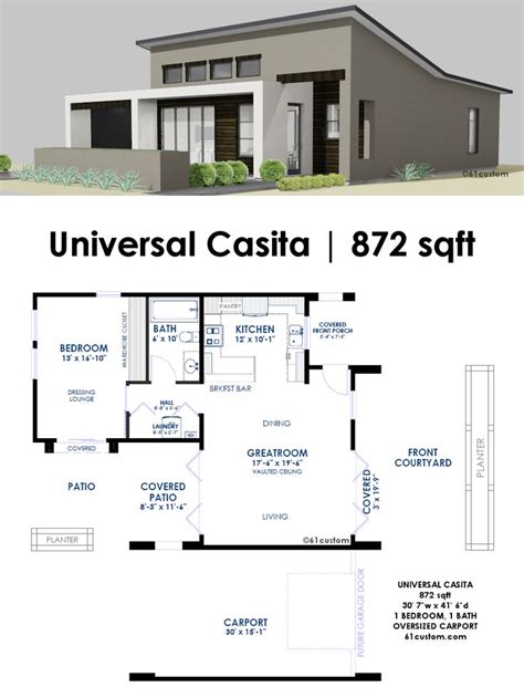 Universal Casita House Plan 61custom Contemporary And Modern House