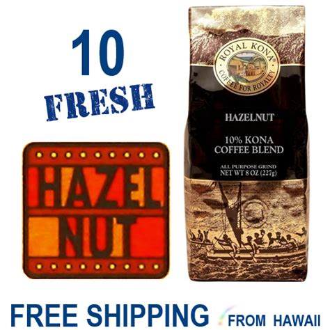 Royal Kona Coffee Hawaii Hazelnut Flavor Pack Oz Ground