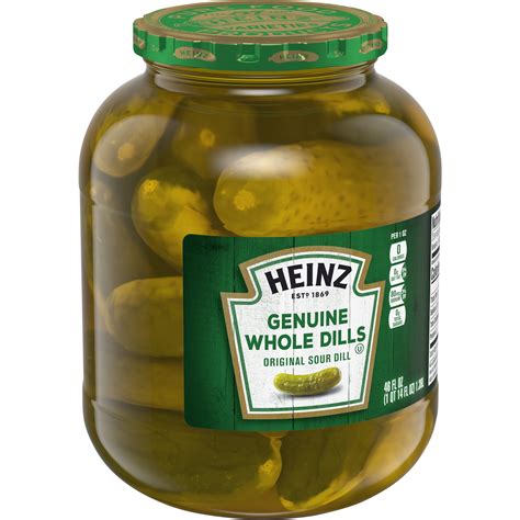 Heinz Genuine Whole Dill Pickles 46 Fl Oz Jar