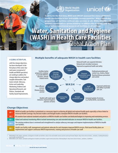 Wash In Health Care Facilities Global Action Plan