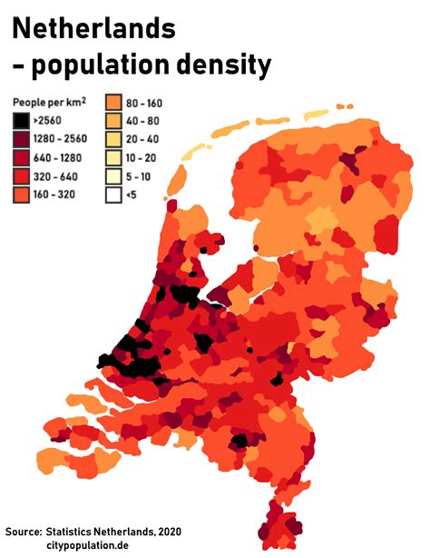 population density in the netherlands 2020 netherlands the netherlands poster