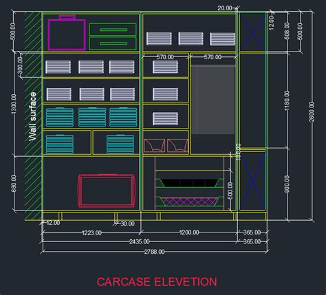 Creation Of Wardrobe Detailing Drawing Floor Plan Kitchen Layout And