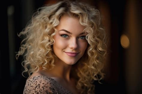 Premium Ai Image Glamorous Woman With Cascading Blonde Curls