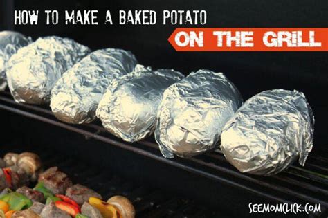 They are brushed with butter than seasoned with salt, pepper, and garlic powder. How to Make a Baked Potato On the Grill - See Mom Click®