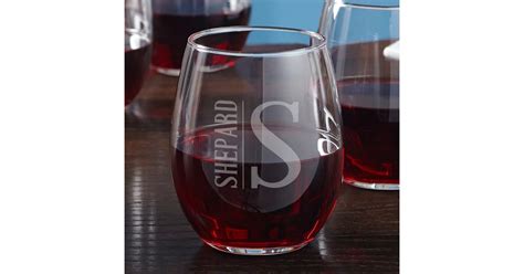Modern Engraved Elton Stemless Wine Glass Zazzle