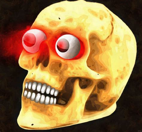 Red Eyes Skeleton Fear Skull Head Bones Horror Smile Halloween