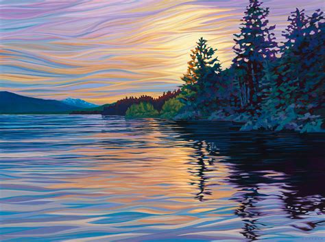 Acrylic Painting Sunset Over Water Best Painting