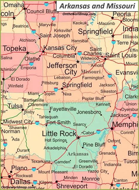 Map Of Missouri Arkansas And Oklahoma Miami Zip Code Map