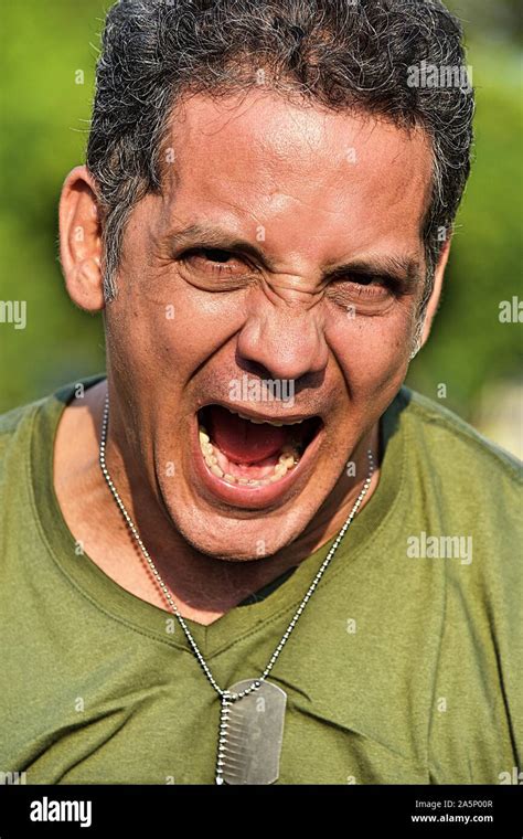 Mad Good Looking Male Soldier Stock Photo Alamy