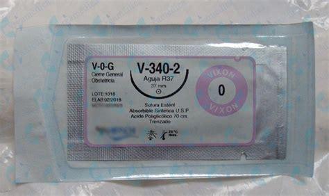 Sutura Vicryl 0 Vixon 0 Curva V 340 2 Aguja 37mm Cierre General