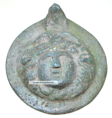 Roman Bronze Roundel Depicting Head Of Gorgon Medusa