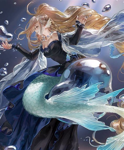 Card Bubbleborne Mermaid Anime Mermaid Mermaid Anime Anime Merman