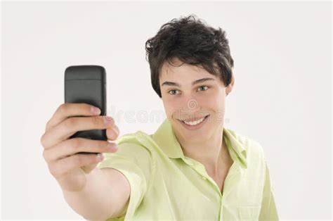 Happy Young Man Taking A Selfie Photo With His Smart Phone Man Stock