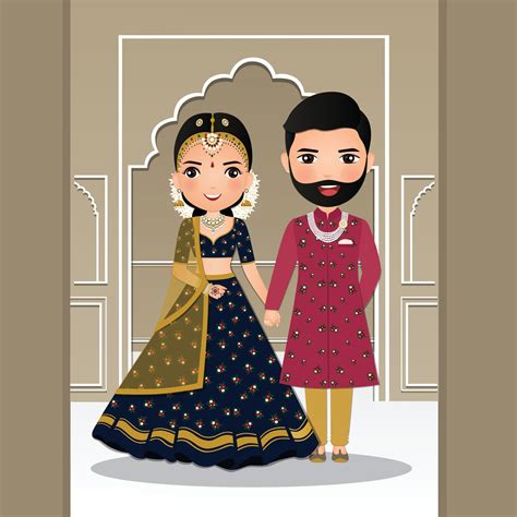 indian wedding invitation cartoon