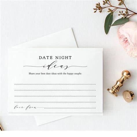 Date Night Ideas Sign And Cards Printable Date Night Ideas Etsy Printable Wedding Sign