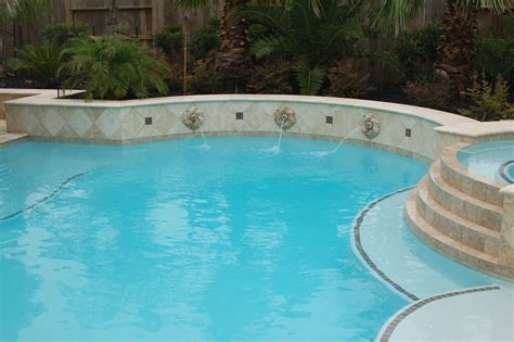 Cypress Custom Pools Grecian Style Pool And Spa W Sconces