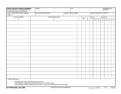 Blank Da Form 2062 Fill Out And Print Pdfs