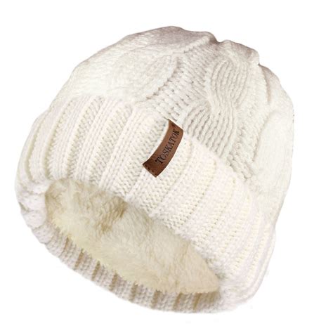 Soft Cable Knit Hat Fleece Lined Chunky Beanie Bobble Hat Detachable