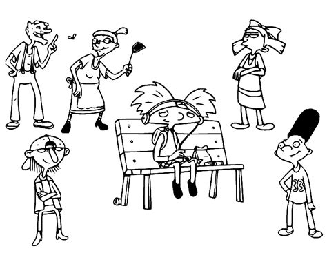 Dibujos Para Colorear De Personajes De Hey Arnold ¡hola Arnold Dibujos Para Colorear