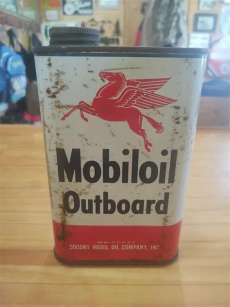 Vintage Mobiloil Outboard Oil Can Pegasus Empty 1790 Picclick