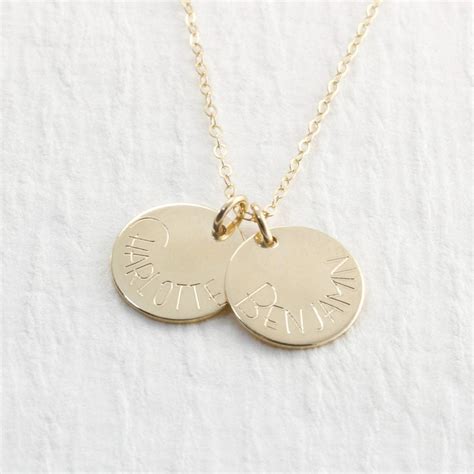 14k Gold Personalized Name Necklace Engraved Solid Gold