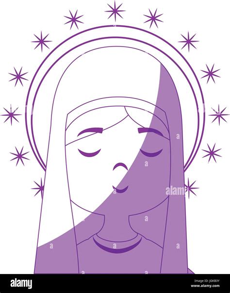 Virgin Mary Cartoon Icon Vector Illustration Graphic Design Stock