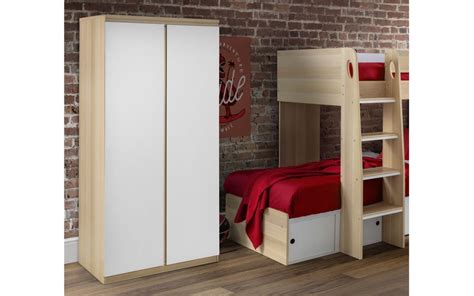 That is why we can confidently say that we make wardrobes to fit your lifestyle. Jupiter 2 Door Wardrobe - White/Oak | Julian Bowen Limited
