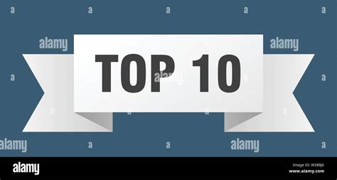 Top 10 Ribbon Top 10 Isolated Sign Top 10 Banner Stock Vector Image
