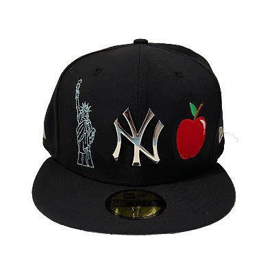 New Era Fifty Yankees Custom Navy Fitted Statue Of Liberty Apple