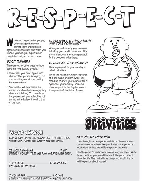 Free Printable Character Education Worksheets Middle School — Db