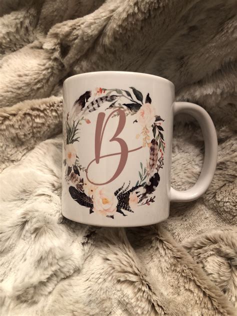 Monogram Mug Monogrammed Mug Gift For Bridesmaid Initial Etsy In