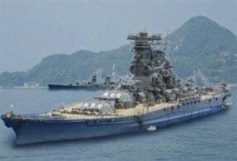 Colorized Pic Of Japans Super Battleship Yamato In Kure Harbor Late