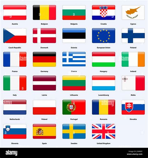 All Flags Of The Countries Of The European Union Rectangle Glossy