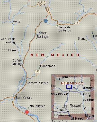Map For Jemez River New Mexico White Water Battleship Rock To Zia Pueblo