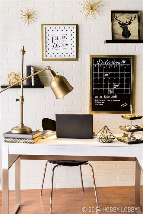 Black and white desk area decor by blondie in the city. Timeless Gold Home Decor Ideas | Gold home decor, Gold ...