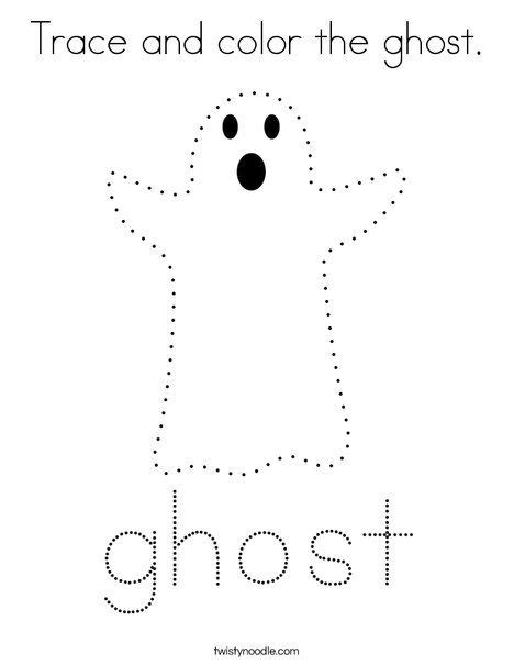 Trace And Color The Ghost Coloring Page Twisty Noodle Halloween