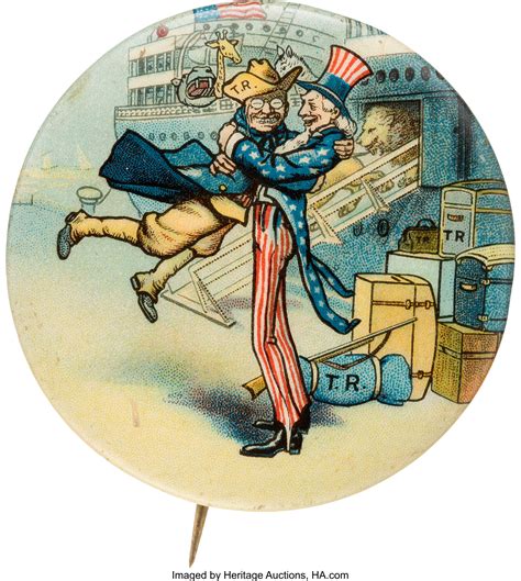 Theodore Roosevelt Popular Uncle Sam Hugger Pin Political Lot