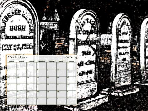 October 2014 Tombstone Calendar Free Stock Photo Public Domain Pictures