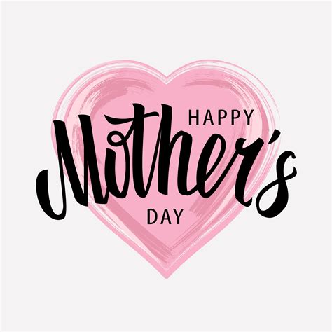 Happy Mother S Day Vector Lettering On Heart Shape 334472 Vector Art At Vecteezy