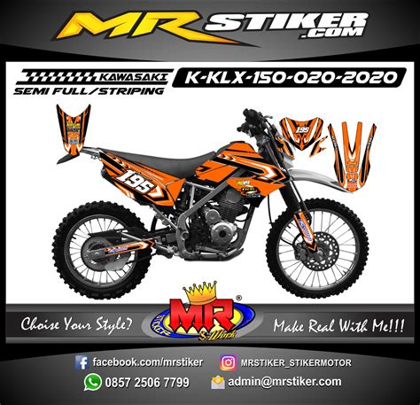 Disini khusus buat penggila modifikasi yang inspirasi bisa mendownload foto atau gambar gratis. Stiker motor decal KLX 150 Orange The Direction Grafis ...