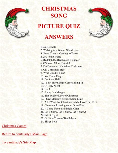 Christmas Song Picture Game - PictureMeta