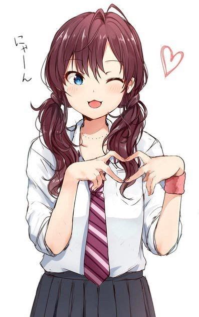 Kawaii Cute Anime Girl With Pigtails