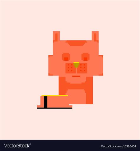 Cute Kitten Domestic Pet Pixel Art Vector Image Nohat Free For Designer