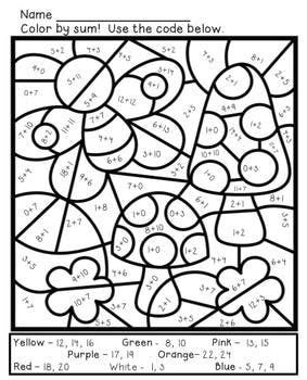 Maybe you would like to learn more about one of these? Math Coloring Sheets for Spring - Addition and Subtraction ...