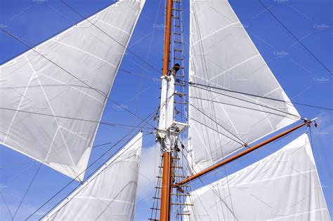 Mast And Sails Of Sailing Boat Transportation Stock Photos ~ Creative
