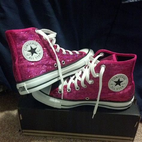 Sequin Converse Want These Pink Sparkly Chucks Handbag Shoes Comfy